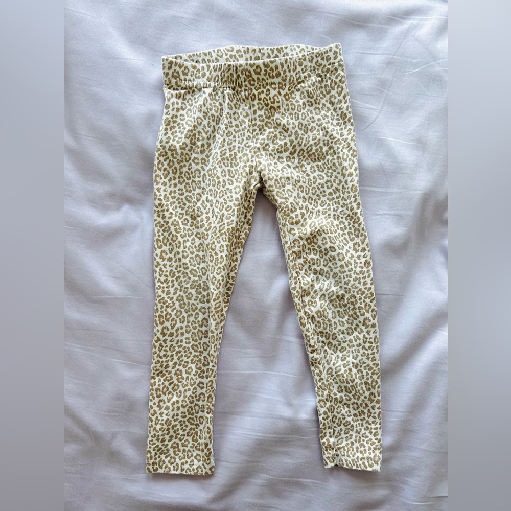 Super Fun Girls’ Leopard Print Leggings in Cream and Tan by Carters- 3T